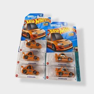 2023 Hot Wheels Tooned '94 Toyota Supra Fast & Furious New in Package Lot of 5